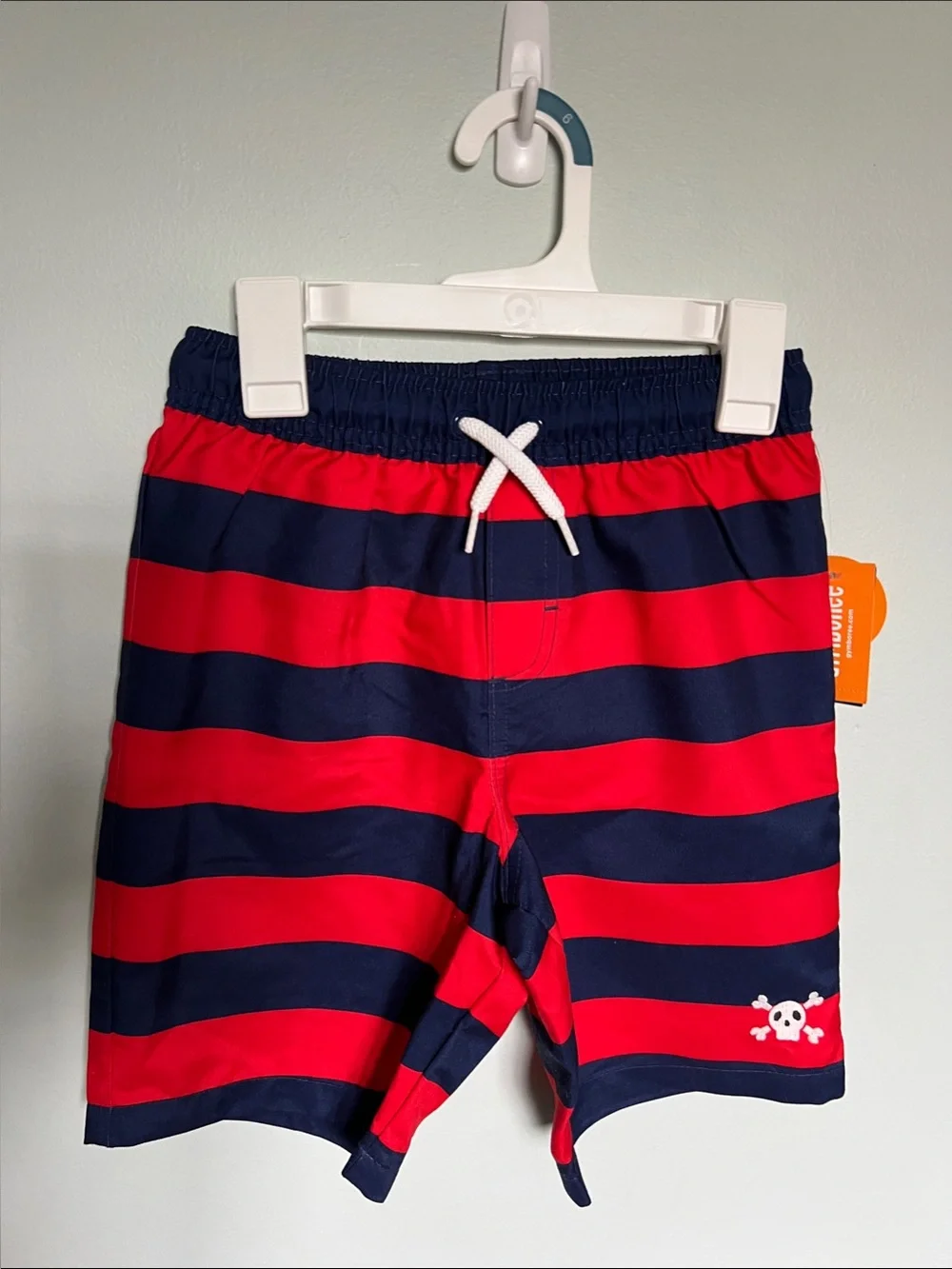 Gymboree Red & Navy Striped Swim Trunks